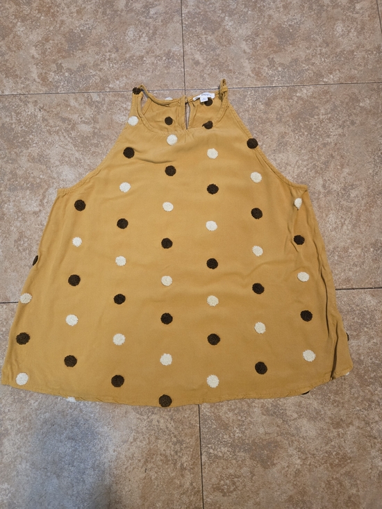 Blu Pepper Tops - Blu Pepper Mustard Polka Dot Halter Tank Top